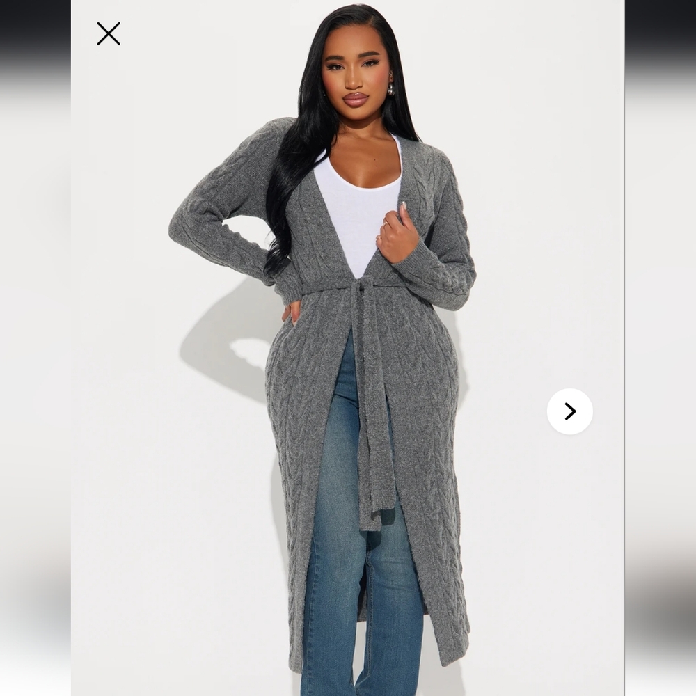 Coldest Winter Long Grey Cardigan